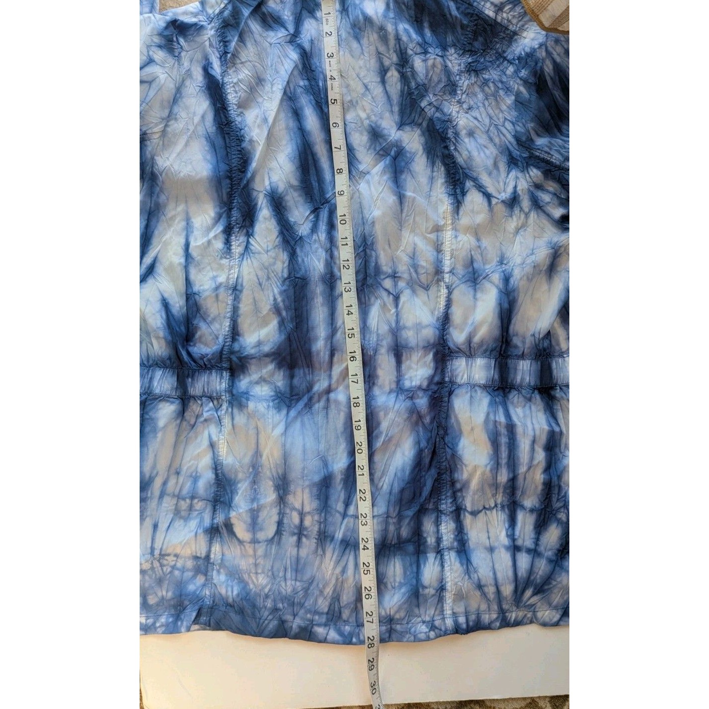 Cj Banks Women’s 1x 16/18w Blue White Tie Dye Hooded Jacket Nwt Full Zip — image 8 of 8